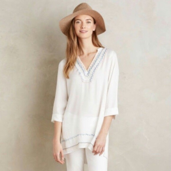 Anthropologie Tops - Anthropologie Dolan Tunic Top Size 8 Embroidered